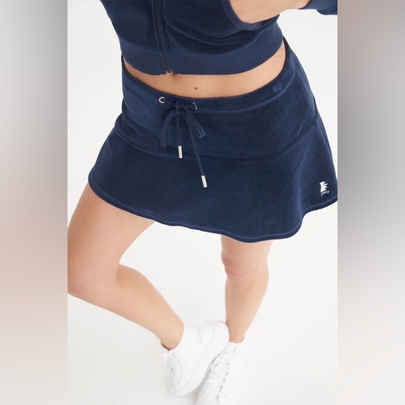JUICY COUTURE | ✨NEW✨ Scottie Cotton Velour Mini Skirt in Regal Blue - Picture 6 of 9